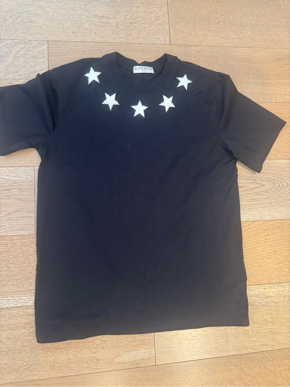 Givenchy Black Tee with White Star Motif
